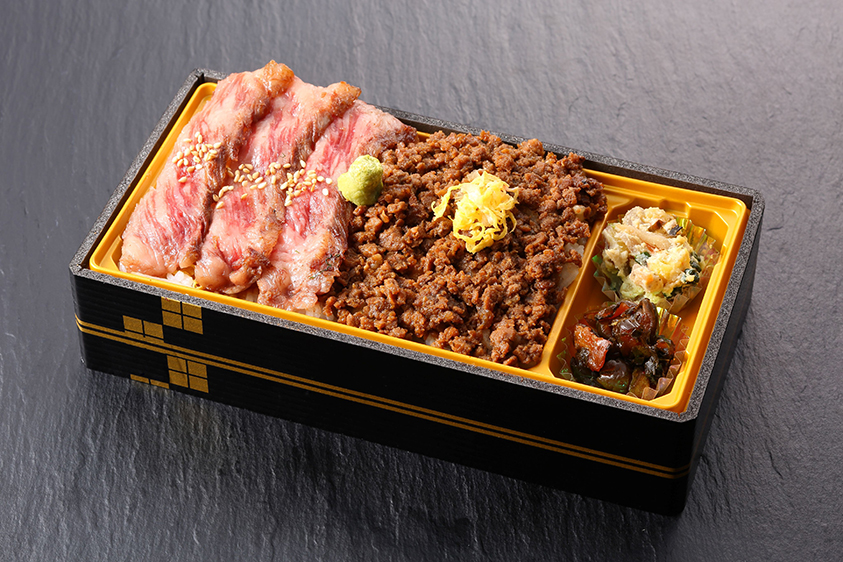 常陸牛ステーキ&しぐれ煮弁当